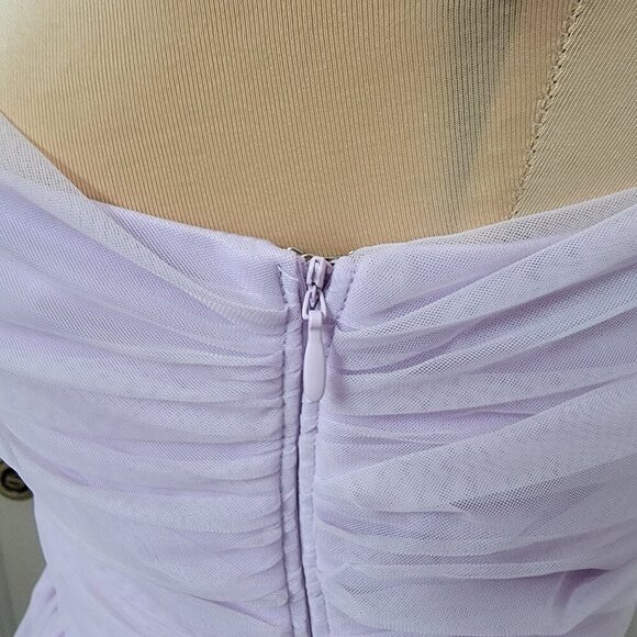 SHEIN Size M (6) Lavender "Enchnt" Tiered Mesh One Shoulder Formal Party Dress - Picture 8 of 16